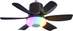 Livano Plafondventilator - Met Verlichting - Plafond Ventilator - Met Lamp - Plafonniere Met Ventilator - Met Licht - Zwart - 47cm — thumbnail 1