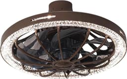 Livano Plafondventilator - Met Verlichting - Plafond Ventilator - Met Lamp - Plafonniere Met Ventilator - Met Licht - Koffie - 33cm — thumbnail 1