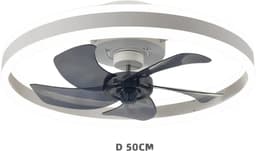 Livano Plafondventilator - Met Verlichting - Plafond Ventilator - Met Lamp - Plafonniere Met Ventilator - Met Licht - Wit - 50cm — thumbnail 1