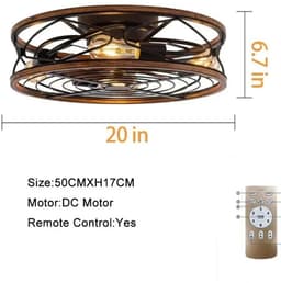 Nivard Plafondventilator - Met Verlichting - Plafond Ventilator - Met Lamp - Plafonniere Met Ventilator - Met Licht — thumbnail 3