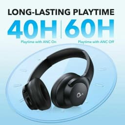 soundcore Q20i by Anker - Draadloze Bluetooth over-ear hoofdtelefoon met hybride actieve ruisonderdrukking - 40 uur speeltijd in ANC-modus - Hi-Res audio - Diepe bas - Personalisatie via app — thumbnail 3