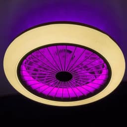 LuxiLamps - LED Ventilator Plafondlamp - Smart Lamp Plafondventilator - RGB - 12 Kleuren - Met Dimmer - 50 cm - 6 Standen Ventilator - Keuken Lamp - Woonkamerlamp - Moderne Lamp — thumbnail 3