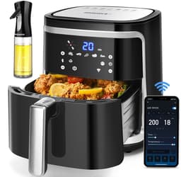 Aigostar 1900 W 7 l elektronische heteluchtfriteuse met dubbele pan zwart met wifi-functie VDE/Cube Smart — thumbnail 1
