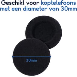Ibley Zachte foam oorkussens 30mm - 6 stuks / 3 paar - universeel geschikt - Spons oordop kussens - voor hoofdtelefoons - Zwart — thumbnail 2