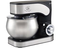 Royal Swiss® Keukenmachine 1300W – Keukenrobot met 5L RVS Mengkom – 6 Snelheden & Planetaire Beweging – Inclusief Garde, Deeghaak & Menghaak