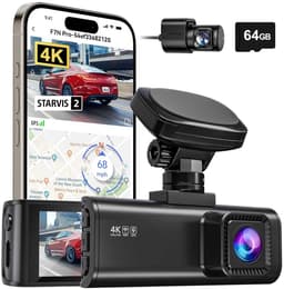 RedTiger F7N Pro 64gb dashcam voor auto - 4K + Full HD met Sony Starvis 2 - Inclusief 64gb - Voor en achter camera met zelfklevende houder - Wifi - Gps - 3,18 inch Lcd - Nachtzicht - Parkeerbewaking - G-sensor - Loop recording — thumbnail 1