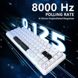 ATTACK SHARK X65 HE - Magnetic Switch Wired Gaming Toetsenbord - 66 Keys - RGB - Side Printed PBT Keycaps - 8KHz - 0.01mm Rapid Trigger - 0.125ms - Wit — thumbnail 4