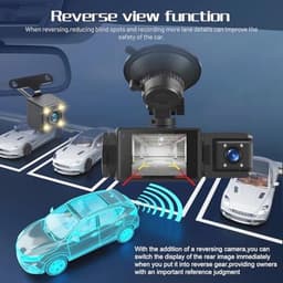 Dash Cam 1080P met 3 Kanalen, WiFi en Nachtzicht - Volledige HD Autobewakingscamera — thumbnail 4