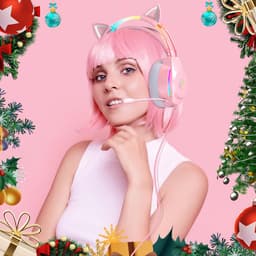 Namajunas - Gaming headsets met Microfoon - Kattenoor Headphones - Koptelefoon - Hoofdtelefoon met kabel - Noise Cancelling Microfoon - Surround Sound - RGB Verlichting - PC, Laptop, PS4, PS5, Xbox, Switch - Roze — thumbnail 4