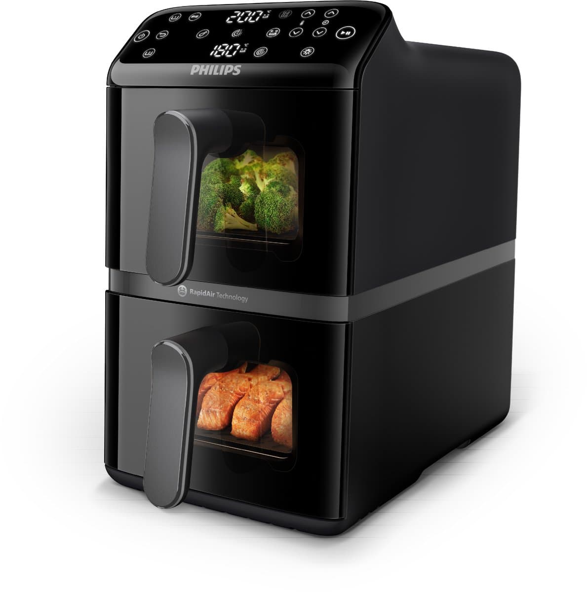 Philips 4000 Series Dual-Stacked Dubbele Airfryer – NA460/00 - 2 Lades (Sync) – 10 L – Tot 6 Personen – Bespaart 45% Ruimte — afbeelding 1
