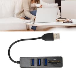 3-poorts draagbare USB-splitter USB 2.0 Hub 480 Mbps — thumbnail 3