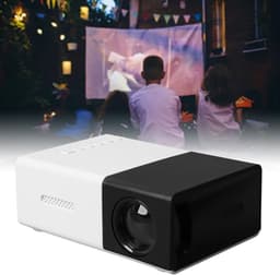 Projector voor kinderen, HD 1080P, intelligente draagbare pocketfilmprojector met USB, HDMI, AV, geheugenkaart, 3,5 mm audio, palmvideoprojector voor thuisbioscoop, films, zwart-wit — thumbnail 1