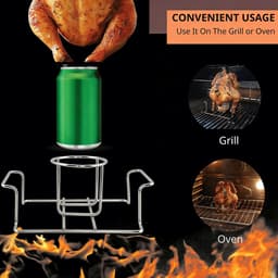 Bierblikjeshouder voor Kip - Roestvrijstalen BBQ-accessoire voor Grill en Smoker - Hoogwaardige Grillstandaard voor Sappige Kip - Geschikt voor Buiten Barbecue Picknick en Kamperen - Duurzaam Keukengerei — thumbnail 3