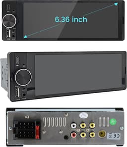 JUNSUN 1DIN FM autoradio -Draadloos Carplay Android Auto - Bluetooth - Achteruitrijcamera & Microfoon - Plag & Play met 6,36" scherm RDS, USB, Stuurwielbediening — thumbnail 2