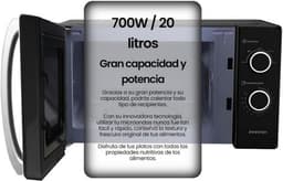 Magnetron 20 Liter Zwart met 700W Vermogen en Defrost Functie — thumbnail 3