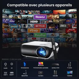 Beamer - 4K Projector - Google TV Official - 1000 ANSI Lumen - 1080P Full HD - Dolby Audio - WiFi 6 - Bluetooth 5.2 - Home Cinema - Spraakbesturing - Netflix Prime Video YouTube — thumbnail 3
