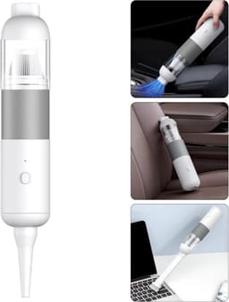 Draadloze Handstofzuiger Voor De Auto - Draagbare Oplaadbare Mini Autostoofzuiger - Zwart - 3 Opzetstukken - 4000Pa — thumbnail 2