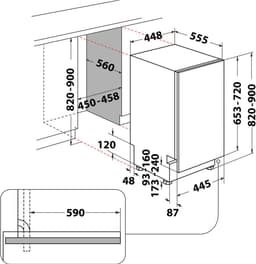 Hotpoint ( Bauknecht ) HSIO 3T223 WCE | Inbouw vaatwasser | 45 cm — thumbnail 2