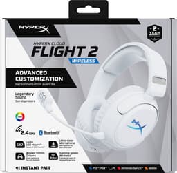 HyperX Cloud Flight 2 – Draadloze Gaming Headset met RGB Covers, tot 100u batterijduur, 2.4GHz & Bluetooth –Multi‑Platform- Wit — thumbnail 2