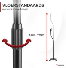 Luidspreker standaard universeel - Audizio HTS10 - Hoogte verstelbaar - Set van 2 - Zwart — thumbnail 5