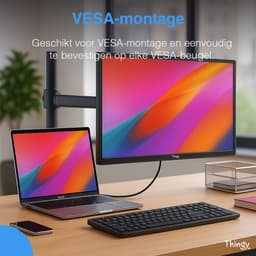 Thingy® Premium Portable Monitor 14 Inch Met Touchscreen - Full HD - IPS Beeldscherm - Draagbare Monitor met USB-C & HDMI - Connecten Met 1 Kabel - Aluminium Behuizing - Met Luxe Hoes - Draagbare Monitor — thumbnail 4