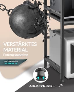 Magnetronrek Keukenrek Staand Dubbelzijdig Staal (3-laags) – Verstelbare Plank voor Voorraad en Bakken — thumbnail 3