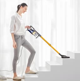 DualForce 680W – Snoer Stofzuiger 60KPa – 7m Kabel – HEPA Filter – Dubbele Handgreep – 800ml Stofreservoir – Voor Harde Vloeren & Tapijt – Stil & Krachtig – Oranje — thumbnail 2