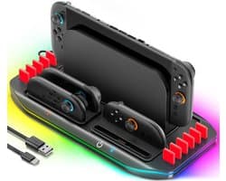 YONO Oplaadstation geschikt voor Nintendo Switch 2 en Joy-Con Controllers - Houder Game Cards - Accessoires - Oplader