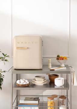CREATE - Koelkast in retrostijl - Zand - Handvat Goud - FRIDGE RETRO 48L — thumbnail 5