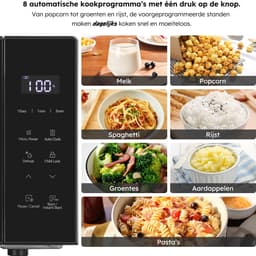 Magnetron - 20L - Touchscreen - 8 Programma's - Ontdooi Functie - Microgolfoven - Microwave - 700W - Zwart - Saaf — thumbnail 4