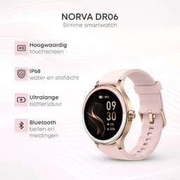 Norva Smartwatch Dames - Sport Horloge met Bellen en Hartslagmeter - AMOLED Scherm - 100+ Sportmodi - Roze Dames — thumbnail 2