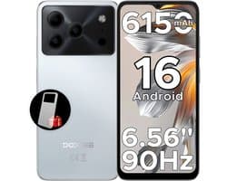 DOOGEE Note 56 - Smartphones - 24G RAM + 64G ROM (2TB/TF) - Android 16- 6150mAh - 6,56 inch + 90Hz - 4G Dual SIM - Face ID - GPS - 3,5mm Koptelefoonaansluiting - Wit