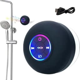 Waterdichte LED Bluetooth Douche Luidspreker met Zuignap - Zwart - USB Oplaadbaar. Geschikt voor Smartphone, Tablet en PC. Muziekbox voor onder de douche — thumbnail 1