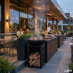 Plancha BBQ – ASH - Glow - Plancha barbecue met grillring – Vuurschaal & Plancha bakken – Zwart — thumbnail 3