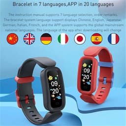 DrPhone Kidstime X12 Kinder Smartwatch 6-12 Jaar – Waterdicht IP68 – Met Hartslagmeter, Stappenteller, Calorieteller & Slaapmonitor – Zwart — thumbnail 4