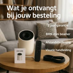 BMN® Premium Mini Beamer 2026 Editie - Smart Projector - Geschikt voor IOS en Android - WiFi 6 & Bluetooth 5.4 - Android 13.0 - Draagbaar - Thuisbioscoop - Wit — thumbnail 5
