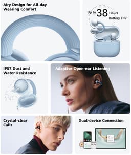 Huawei FreeClip 2 draadloze oordopjes, Zwart — thumbnail 2