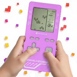 Silvergear Retro Spelcomputer Blokkenspel 26 Spelletjes - Speelgoed Voor in de Auto - Mini Arcade Game Console voor Kinderen - Puzzel Speelgoed - Reisspelletjes Voor Kinderen - Cadeau voor Jongens en Meisjes - Vakantie - 6, 7, 8, 9, 10+ Jaar - Paars — thumbnail 1