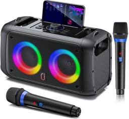 Milova Karaoke set - Karaoke microfoon - Professioneel geluidssysteem - Draadloze microfoons - 3D surround sound - Muziek - Karaoke - Draagbare luidsprekers — thumbnail 1