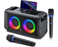 Milova Karaoke set - Karaoke microfoon - Professioneel geluidssysteem - Draadloze microfoons - 3D surround sound - Muziek - Karaoke - Draagbare luidsprekers