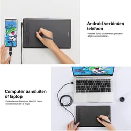 Digitaal Schrijftablet - Batterijloze Tekentablet voor Schrijven en Tekenen - Compatibel met Windows, macOS, Android - Inspirerende H580X - Ideaal voor Grafisch Ontwerp, Notities en Illustraties - 8 Aanpasbare Sneltoetsen - 8192 Drukniveaus — thumbnail 5