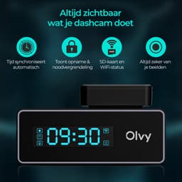 Olvy Dual Dashcam - Voor Auto - Camera Voor en Achter - 4K - Full HD - Nachtzicht - Met 64GB SD - Wifi — thumbnail 5