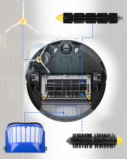 Vervangende Onderdelen Accessoires - Geschikt voor iRobot Roomba 600 Serie 694 676 675 692 695 677 671 690 680 660 650 620 614 610 600 Stofzuiger Robot - 1 Paar Hoofdborstel 4 Filter 4 Zijborstel - Reserveonderdelen — thumbnail 4