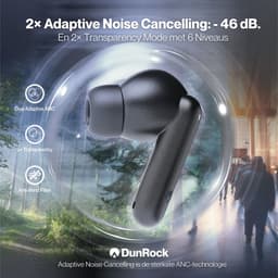 DunRock Bubble Pro - draadloze oordopjes - Zwart - met ANC - Multipoint - 6 mics - bluetooth oortjes - Met DunRock App — thumbnail 4