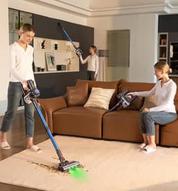MaxClean 450W Draadloze Accustofzuiger – 40 KPa Super Zuigkracht – 50 Min Batterijduur – Verbeterde V-Borstel Anti-Klit – 6-in-1 Multifunctioneel – HEPA Filtratie – Voor Dierenhaar, Tapijt & Harde Vloeren – Blauw — thumbnail 2