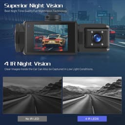 Dash Cam 1080P met 3 Kanalen, WiFi en Nachtzicht - Volledige HD Autobewakingscamera — thumbnail 3