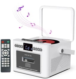 Draagbare CD-Cassette Speler - Retro Stijl - Boombox met 5000mAh Accu - Dubbele Stereo Luidsprekers - FM Radio - Met Afstandsbediening - USB/TF Kaart/AUX - Cassette Recorder - Voor Thuis, Reizen, Buiten, Huisentertainment — thumbnail 1