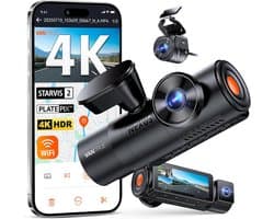 VANTRUE N4 Pro S 4K dashcam voor de auto, 3-kanaals 4K + 1080P + 1440P met GPS, parkeerbewaking 24 uur, spraakbediening, IR-nachtzicht, LTE