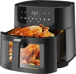 Quvo® Airfryer XXL - Mini-oven - Heteluchtfriteuse - 9L - 8 Programma's - Zwart - 30cm x 36cm x 30cm — thumbnail 1