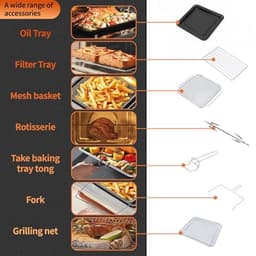 Minioven - XXL-airfryer - Veelzijdig koken - 11 kookprogramma's - 14 liter - Zwart — thumbnail 2